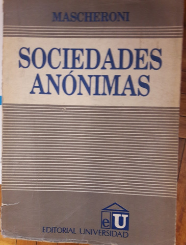 Mascheroni Fernando Sociedades Anónimas 1984 Autografiado 