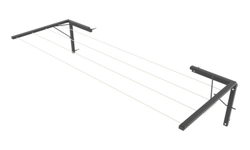 Tender De Pared Plegable 3mt 4lineas 50 Cm Soporte Soga Pvc Negro
