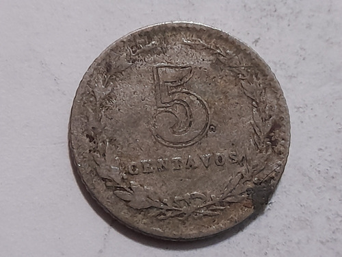 Moneda Argentina 5 Centavos 1918 Patacon (&201 (Usado)