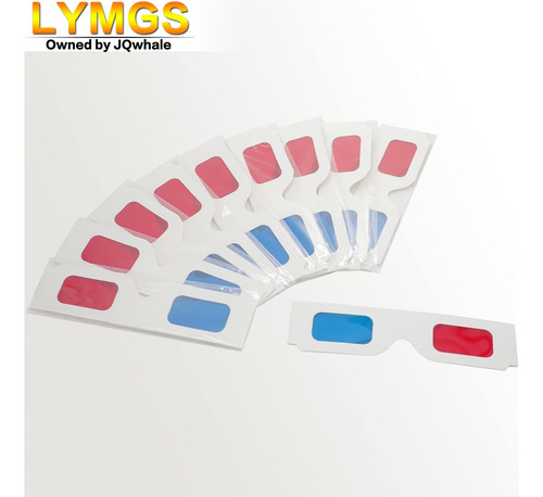 Gafas De Papel 3d Lymgs, 10 Pares De Lentes Rojas Y Cian En