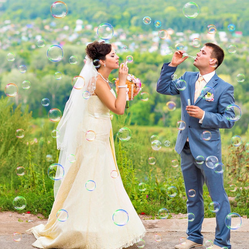 100 Burbujero Para Boda Fiesta Corazón Hueco Burbujero Vacío Color Blanco