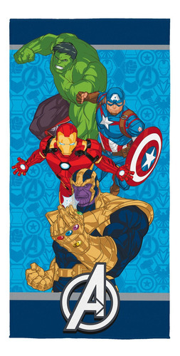 Toalha Banho Infantil Os Vingadores Avengers Lepper Cor Azul