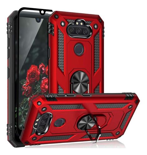 Funda Para LG K31 Rebel, Rojo/soporte/resistente/rigida