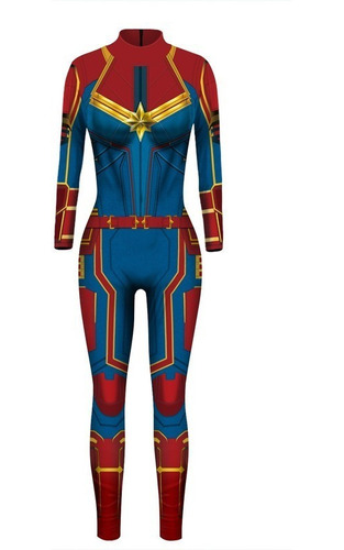 Disfraz De Superhéroe De Capitán Marvel Para Mujer