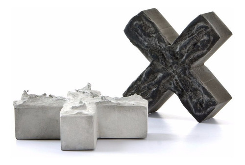 Imagen 5 de 5 de Figuras Cemento Equis X 3 Geometricas Concreto Minimalista