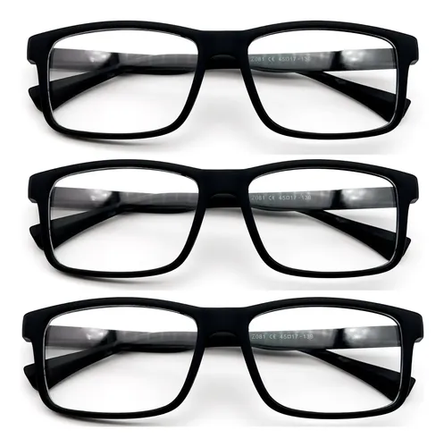 Kit 3 Óculos Leitura Emborrachado Lentes Grau Perto Descanso