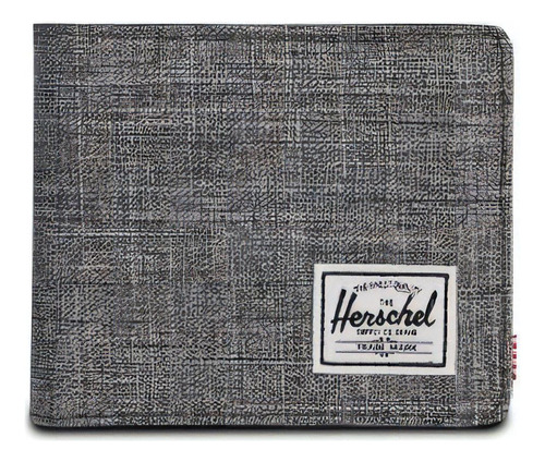 Billetera Herschel Hank color raven crosshatch de poliéster 600d - 3.5" x 4.4" x 0.5"