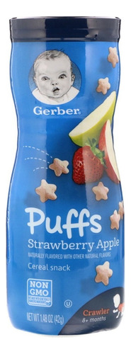 Snack Puffs Gerber 4pzs De 42g 2 Mora Azul Y 2 Manzana Fresa