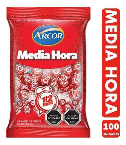 Caramelo Media Hora Bolsa X 100 Unidades Sabor A Cola
