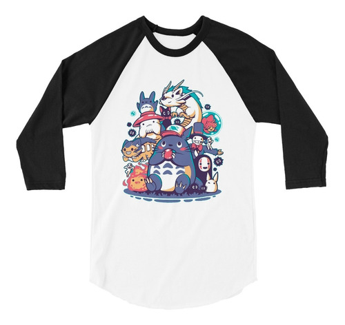 Playera Raglan 3/4 Studio Ghibli 04 Anime Totoro Chihiro