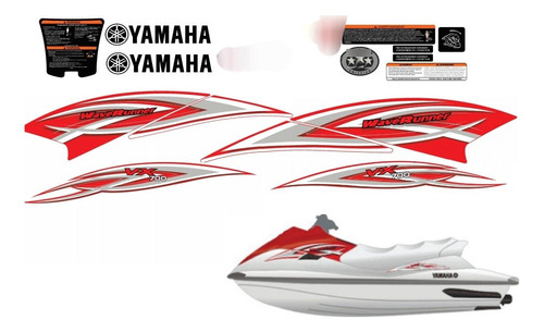 Kit Adesivos Yamaha Vx 700 Ano 2008 Vermelho