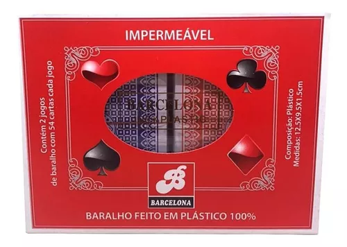 Jogo Cartas De Baralho Profissional Jogos Original Naipe Truco Diversão -  Preto