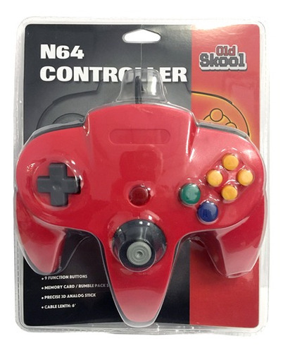 Control N64 Para Nintendo 64 Color Rojo Por Old Skool