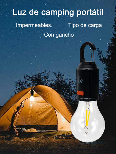 Foco Exterior Portátil Con Gancho Led Usb Recargable 6pcs