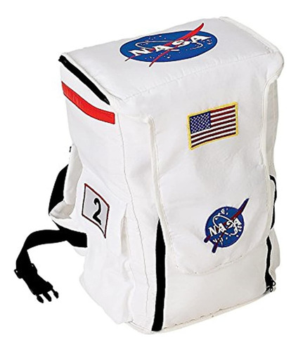 Mochila Aeromax Jr. Astronaut, Blanca, Con Parches De La Nas