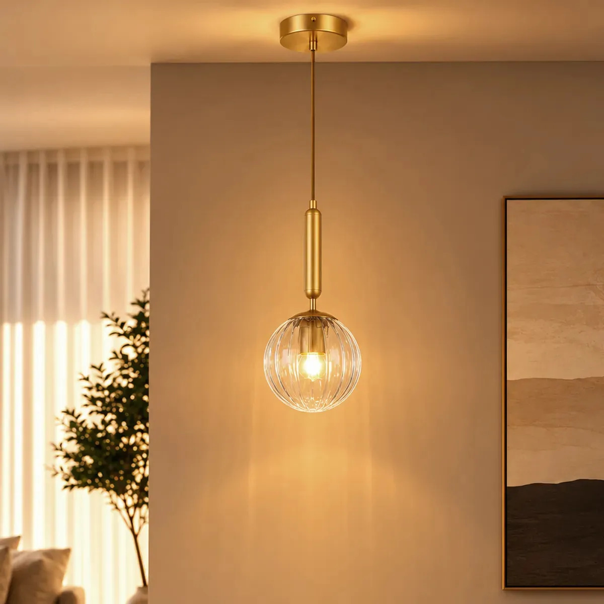 Luminaria Pendente Led Cloe E27 Dourado Cod: ALUT001122 Alut By Avant