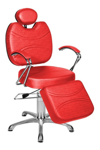 Cadeira Poltrona De Cabeleireiro Recl Topázio C/ap Vermelho