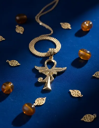 Ankh Chave Da Vida Cruz Ansata Alada Olho Hórus P - Ouro 18k