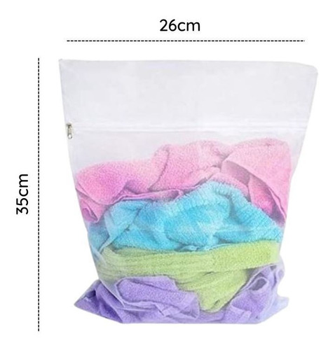 Imagem 7 de 8 de Kit 6 Sacos Protetor Zíper Lavar Roupa Intima E Delicada M