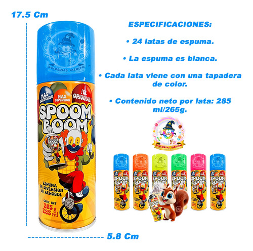 Espuma En Spray Caja Con 24 Latas Fiestas Bolos Cumpleaños