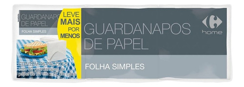 Kit Guardanapo Folha Simples Carrefour - 50 Unidades