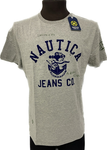 Camiseta Nautica Jeans Cuello Redondo Estampado 100% Orig N2
