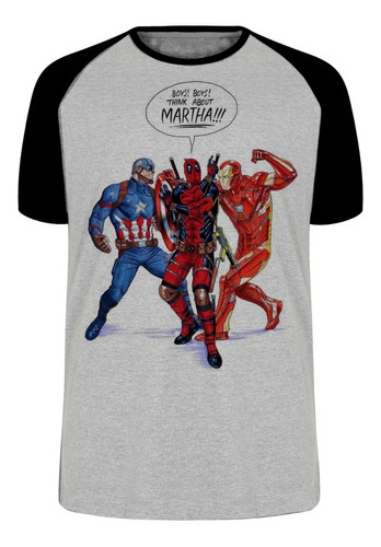 Camiseta Blusa Plus Size Capitão America Deadpool Marvel