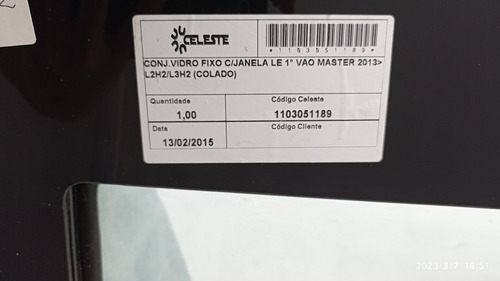 Vidro Fixo Colado Janela Le 1º Vão Master 13/21 L2h2/l3h2
