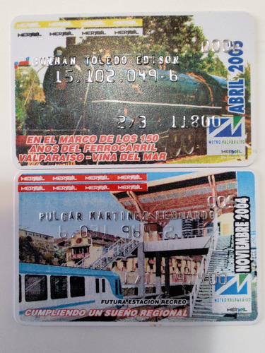 2 Tarjetas De Trenes Merval 2004-2005 Nov. Abril (ff314