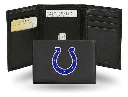 Nfl Indianapolis Colts Embroidered Genuine Leather Trifold