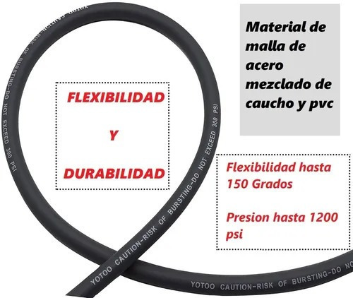Imagen 2 de 5 de Manguera Compresor Reforzada 10 Metros + Acoples Oferta Tyt