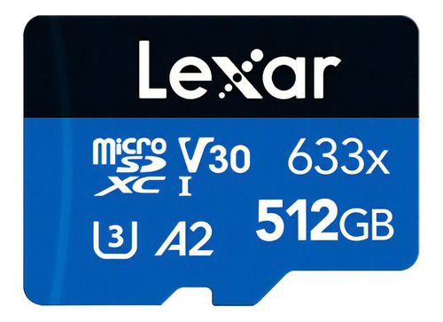 Tarjeta de memoria Lexar LSDMI512BB-633A  High-Performance 633x con adaptador SD 512GB