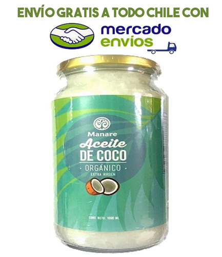 Aceite De Coco Orgánico - 1000 Ml - Envio Gratis Todo Chile