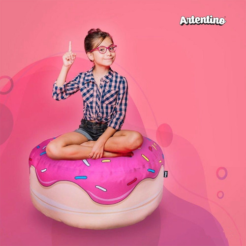 Imagen 7 de 10 de Puff Dona Donut Gigante Simpson Hombre Mujer Niños Fiaca Xl