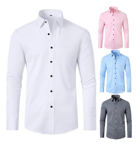 Yo) Camisa Blanca Hombre Non-iron Antiarrugas Business