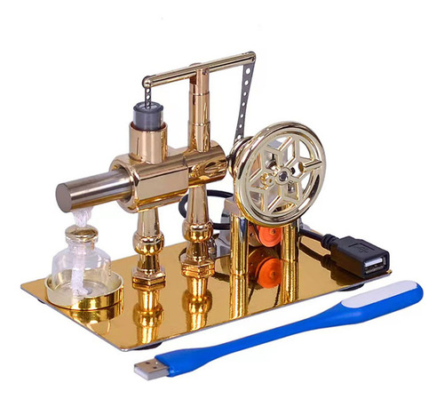 Motor Stirling, Modelo Geneor, Con Bombilla Led, Kit Científ