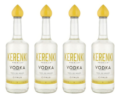 Pack De 4 Vodka Kerenki Premium Citrus 1 L