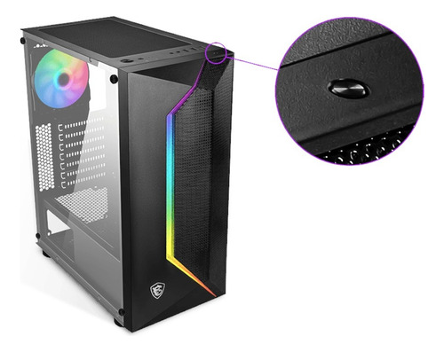 Gabinete Gamer Msi Mag Vampiric 100r Atx Cristal Argb Color