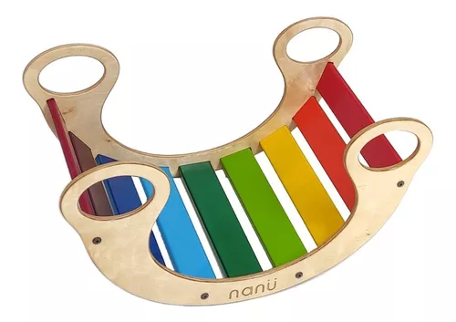 Torre De Aprendizaje Montessori Plegable Nanu 2 Alturas Color Natural