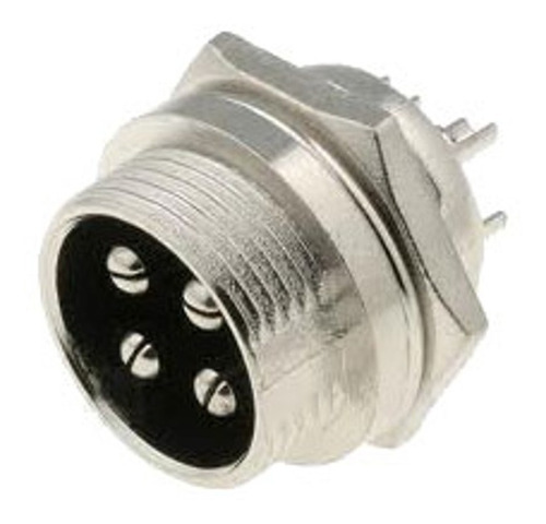 Conector Ficha Microfono Rosca Macho Chasis 4 Pines Din Mic