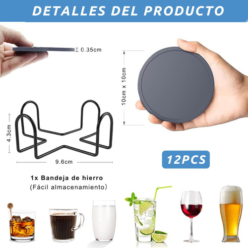 12pcs Portavasos De Silicona Antideslizantes Para Mesa Con