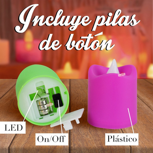 Set 3 Pcs Vela Led Luz Rgb Decorar Fiesta Colores Dzlz-04