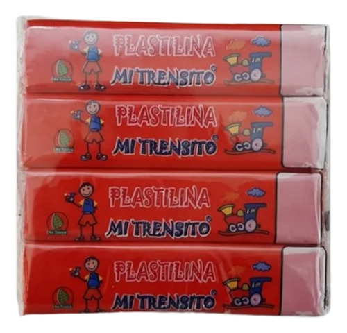 Plastilina En Barra Mi Trensito 55gr 12 Und X 4 Paq. Rojo