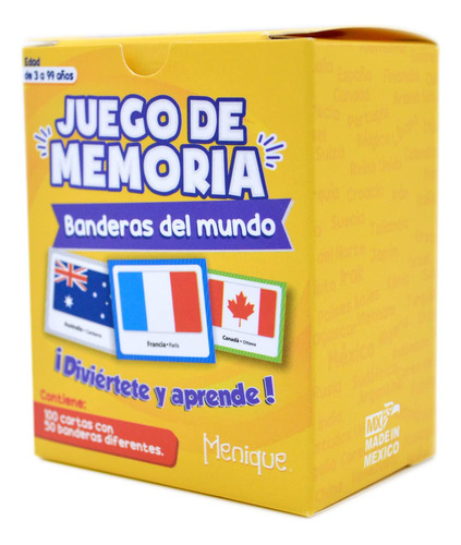 Juego De Combinación De Memoria Menique Flags Of The World 1