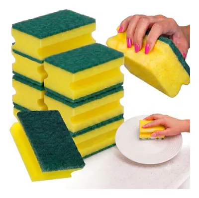 Kit 10 Esponjas Salva Unhas Para Lavar Louça Dupla Face