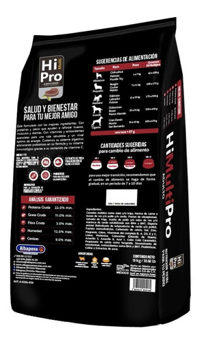 Imagen 2 de 2 de Alimento Hi Multi Pro Premium para perro adulto todos los tamaños en bolsa de 15kg