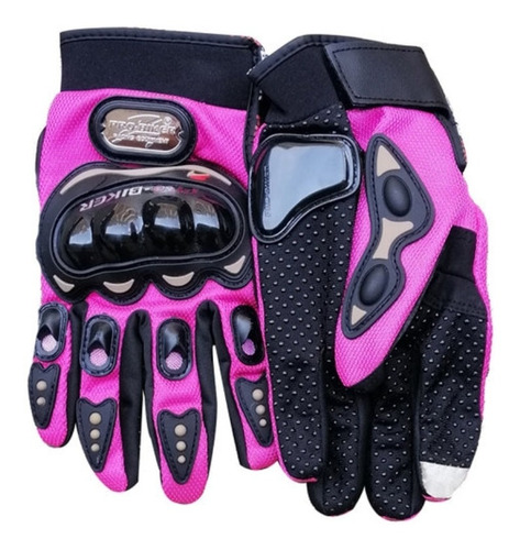 Guantes Para Motos Con Protecciones Para Mujer S  Rosado 