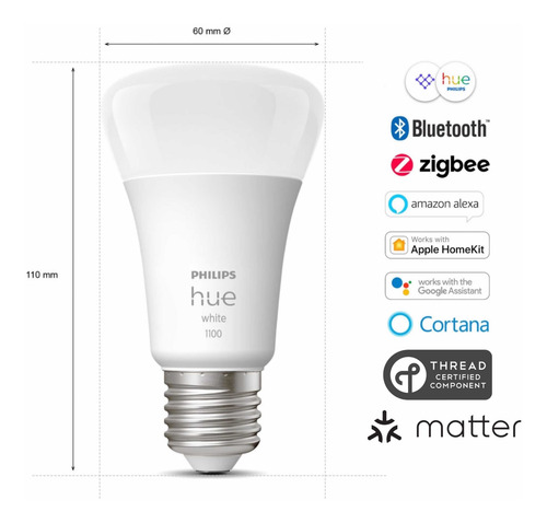 Imagen 3 de 10 de 2- Pack Philips Hue White E27 Blanco Cálido Zigbee Con Envío