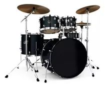 Comprar Bateria Acustica 5 Piezas Negro Con Juego Atriles Y Asiento