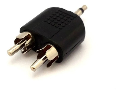 Imagen 1 de 3 de Ficha Adaptador 2 Rca Macho A 1 Mini Plug 3,5 Macho Stereo